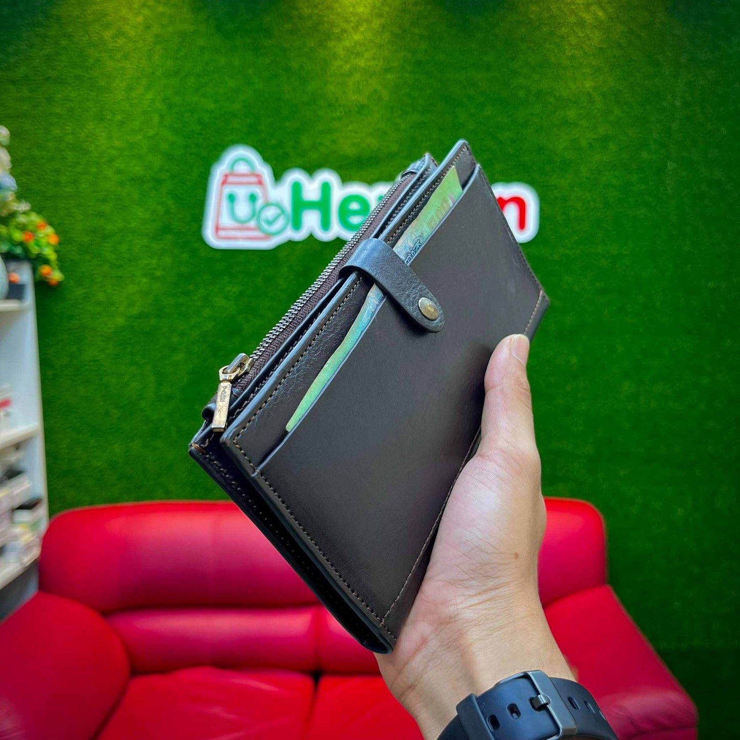 Premium Oil Pull Up Leather Long Wallet