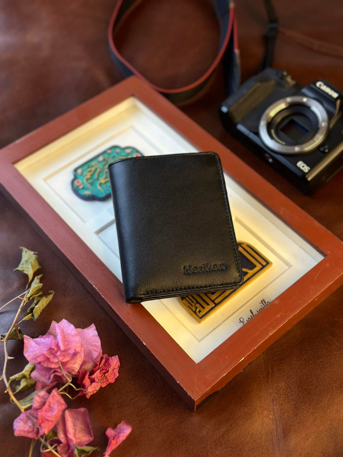 Heriken Small Trifold Zipper Leather Wallet