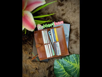 Premium Oil Pull Up Leather Long Wallet
